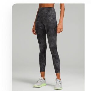 Lululemon Wunder Train High-Rise Tight, 25” Charcoal Tie-Dye Leggings